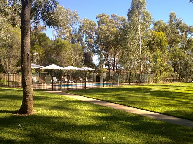 Luscious, shaded lawns for a comfortable campsite at A-Line Holiday Park