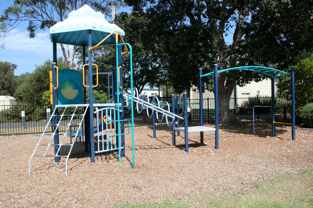 climbing and sliding fun at the playground
