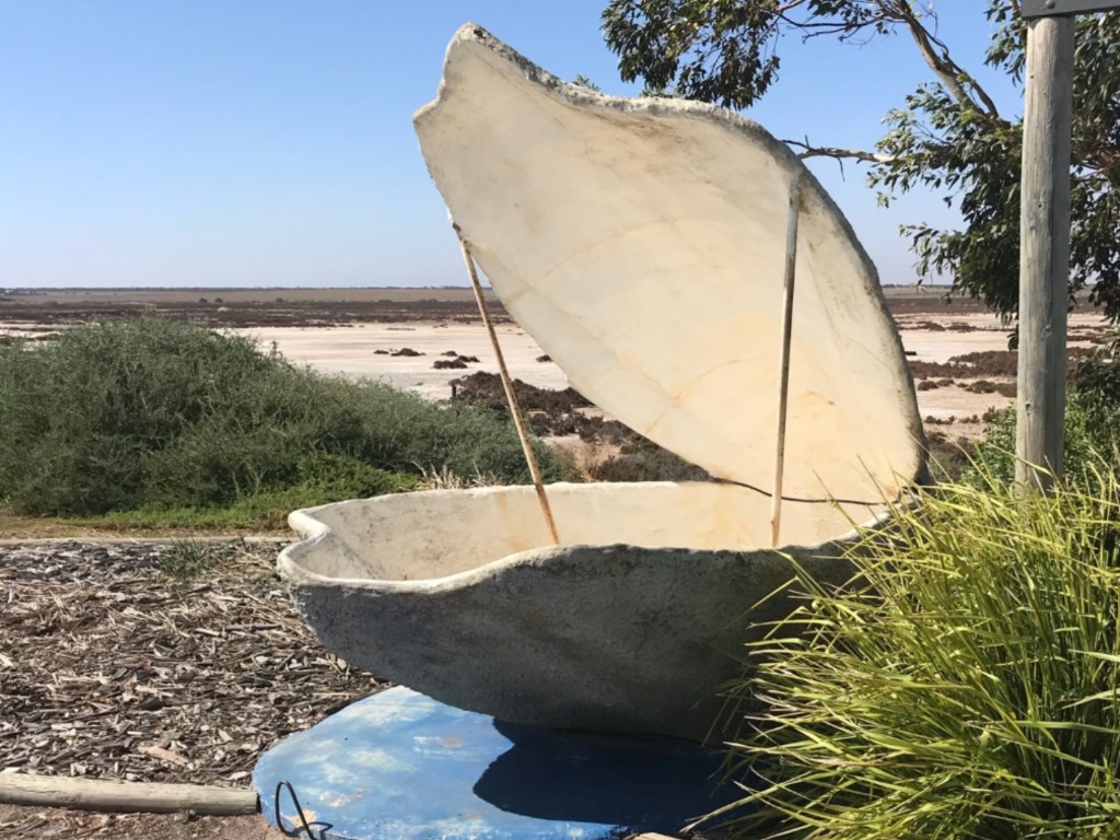 A giant sculpture celebrates Ceduna oysters at Shelly Beach 