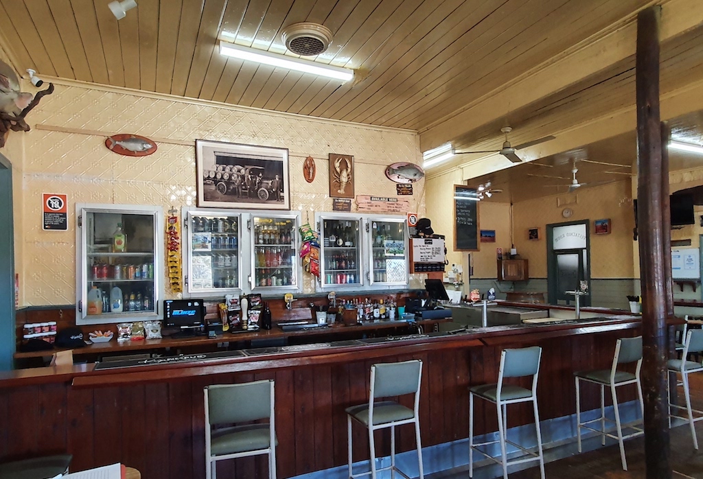 Kyalite Pub shares its history on its walls at the site of the Kyalite Caravan Park in the NSW Riverina