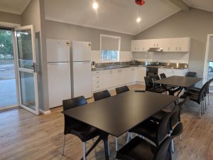 New camp kitchen at Gulgong Tourist Park seats 20 inside with more outdoors
