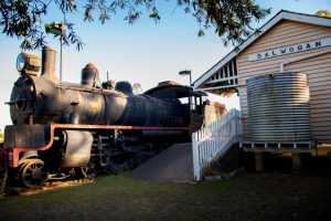Historic train docked at the station in the Miles Historical Village courtesy of the Back to the Bush festival