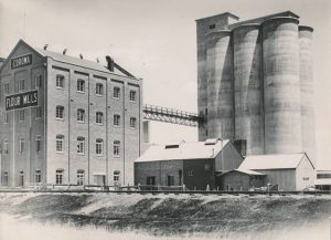 The Heritage-Listed Corowa Flour Mill in operation during the 1920s