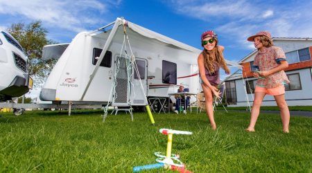 Lush, grassy campsites at the BIG4 Ulverstone Holiday Park